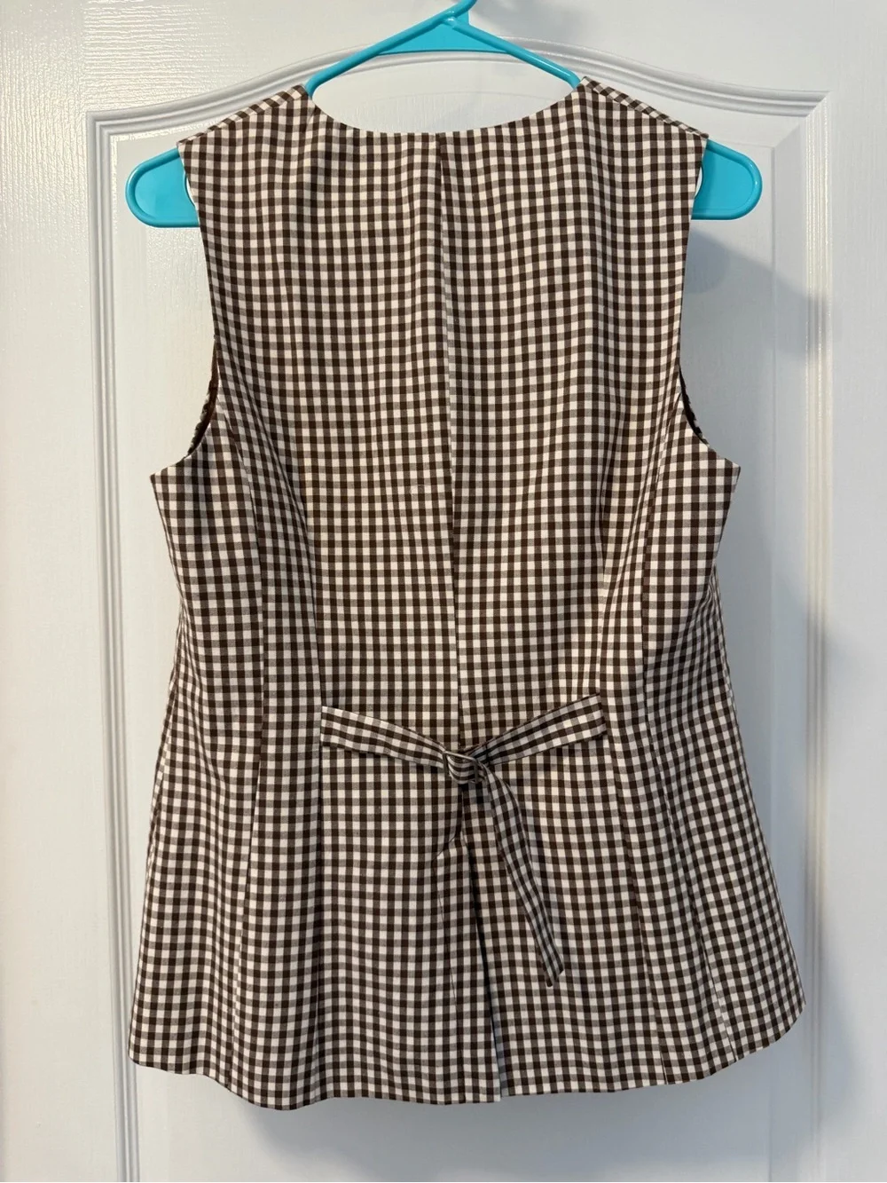Karan Gingham Longline Vest - Picture 3 of 4